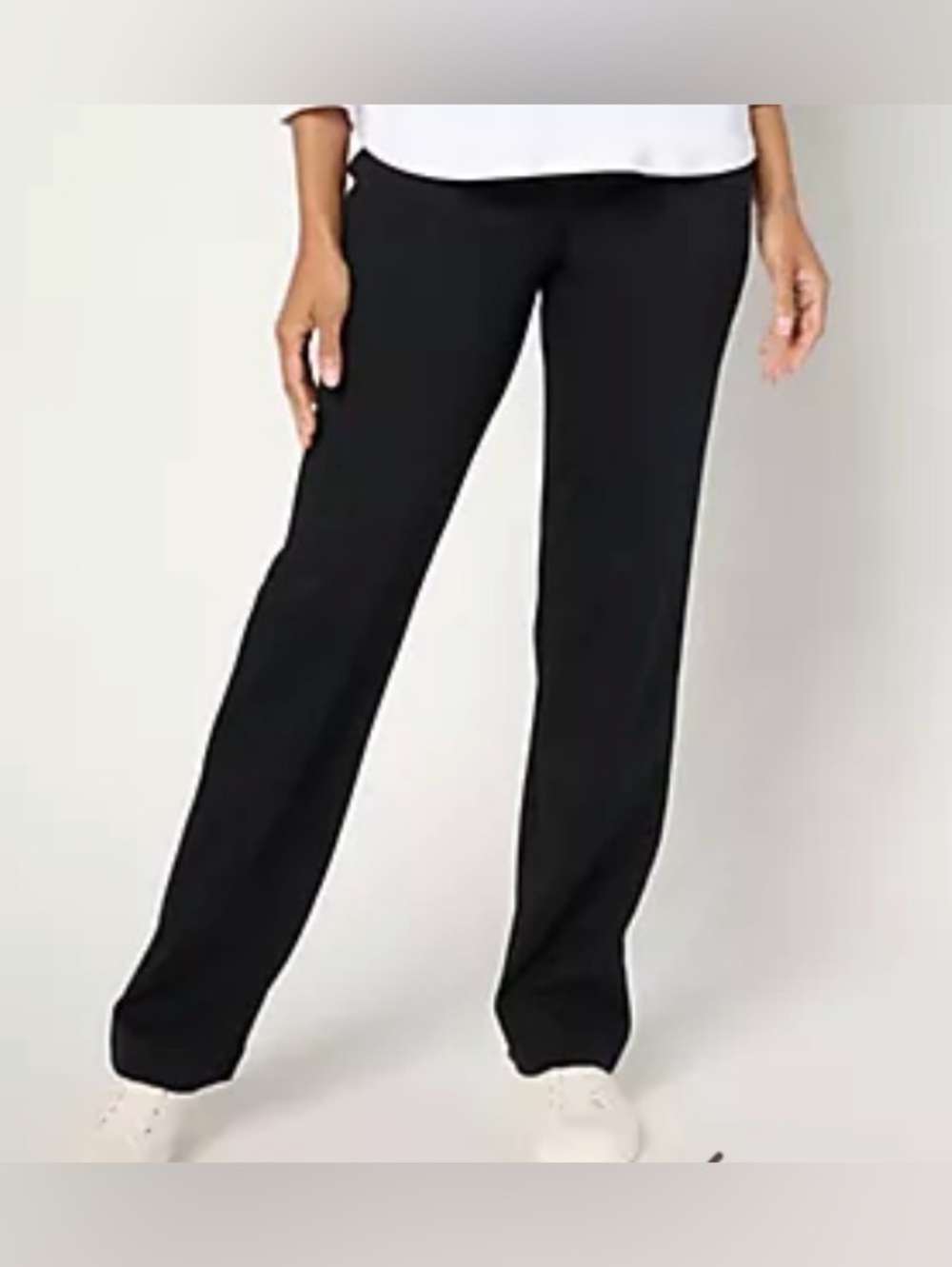 New Isaac Mizrahi Live! Essentials Black Pima Flex Straight Leg Pants / Large
